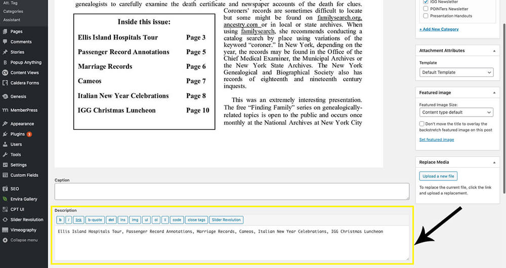 Add a description to summarize the contents of the issue